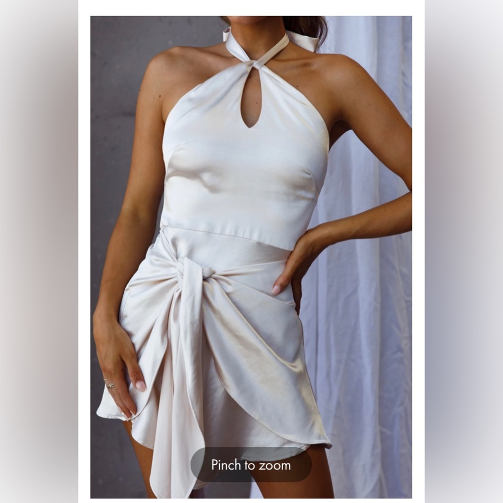 NWT Selfie Leslie Hearts On Fire Halterneck Wrap Front Mini Dress
